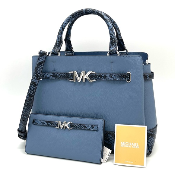 Michael Kors Reed Large Center Zip Satchel Crossbody Bag & Large Bifold … - Picture 1 of 9
